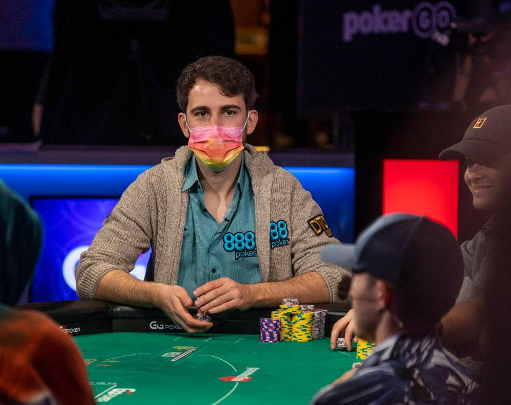 Koray Aldemir watches the play at the final table for the $10,000 buy-in Main Event at the Worl ...