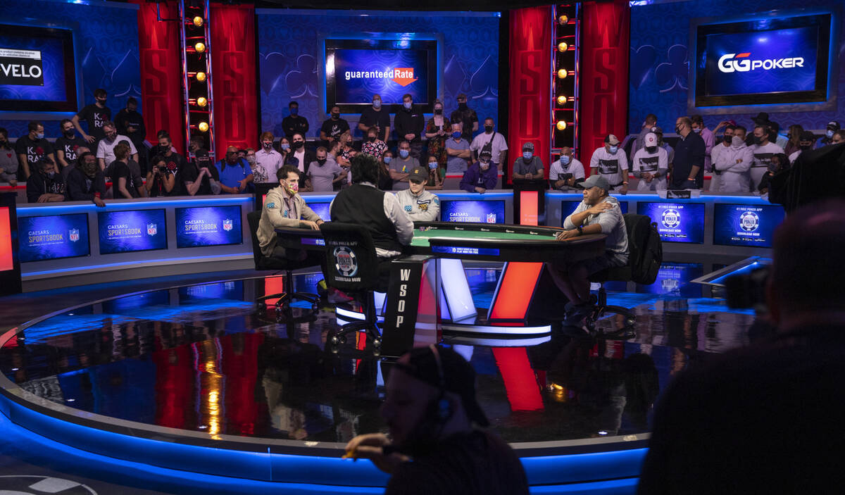 Koray Aldemir, Jack Oliver and George Holmes are the three players remaining at the final table ...