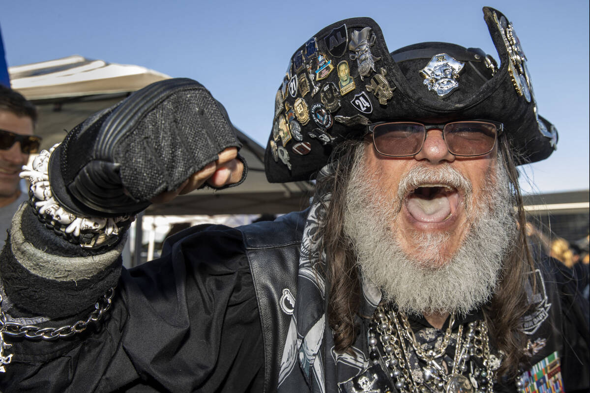 Captain Jack Rack'Em gives a outcry   successful  tailgating earlier  an NFL crippled  versus the Kansas City Chief ...