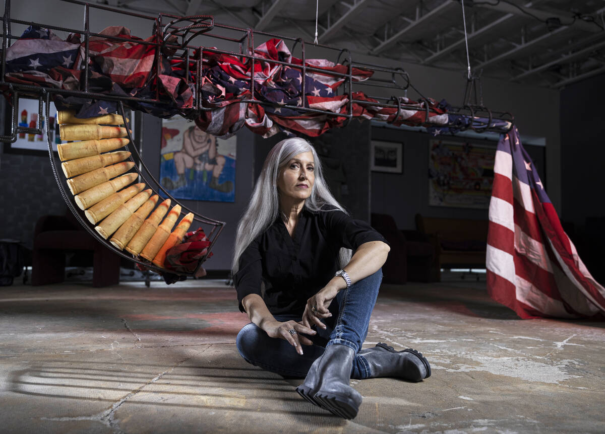 Artist/curator Nancy Good at Core Contemporary Gallery on Monday, Nov. 15, 2021, in Las Vegas. ...