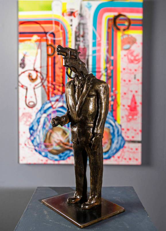 Anthony Gunter’s “Gun Lobby” at Core Contemporary Gallery on Monday, Nov. ...