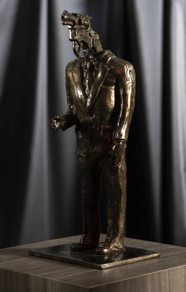 Anthony Gunter’s “Gun Lobby” at Core Contemporary Gallery on Monday, Nov. ...