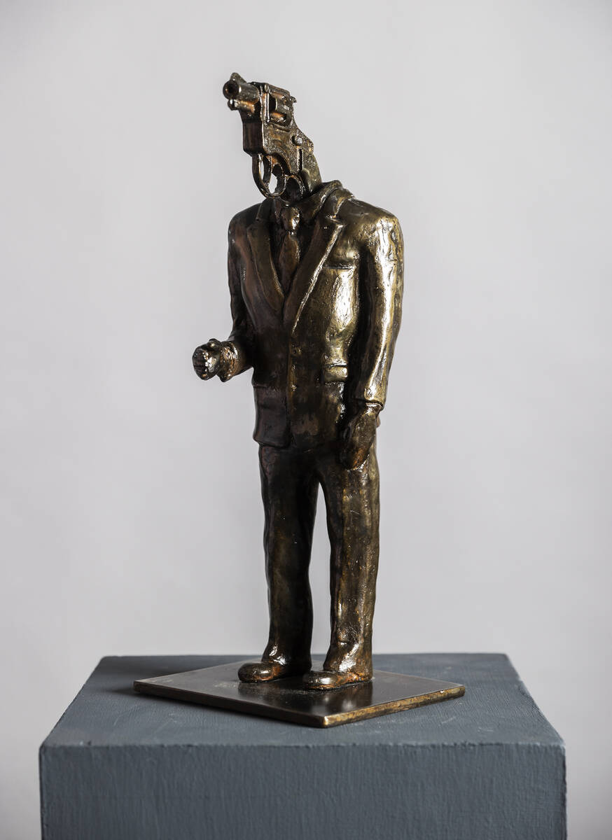 Anthony Gunter’s “Gun Lobby” at Core Contemporary Gallery on Monday, Nov. ...