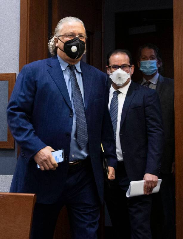 Attorneys David Chesnoff, left, and Richard Schonfeld, representing former Raiders wide receive ...