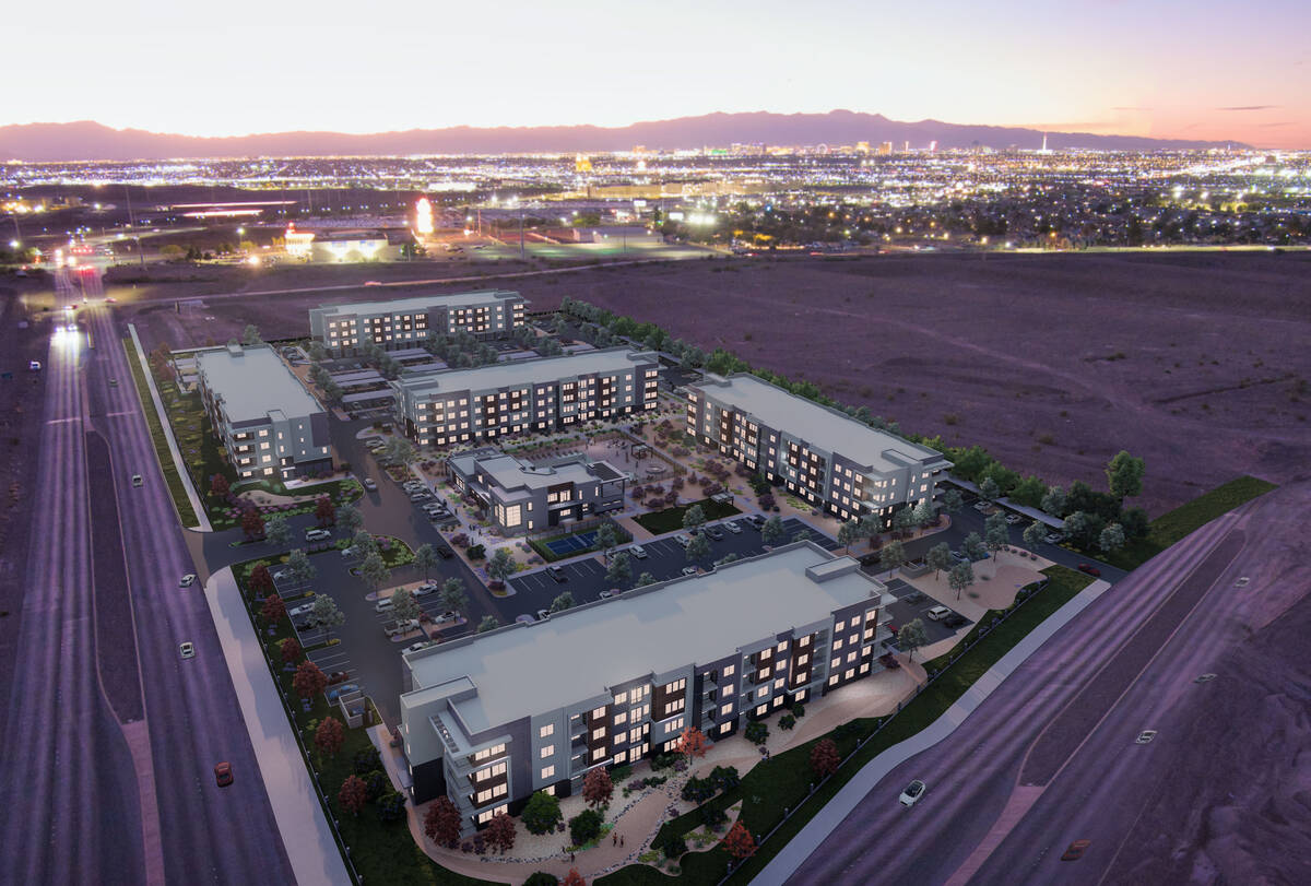 An artist's rendering of a new 265-unit apartment complex in Henderson's Cadence community. (Co ...