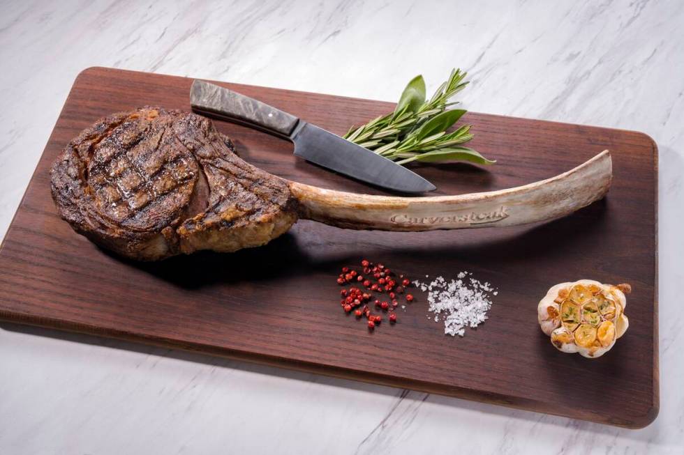 Carversteak's 40-ounce tomahawk rib chop. (Jeff Green Photography)