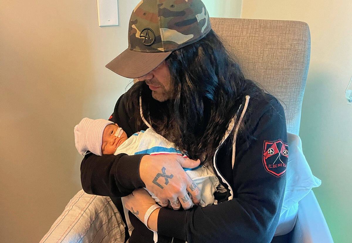 Criss Angel and his daughter, Illusia, are shown during the baby's hospital stay on Monday, Nov ...