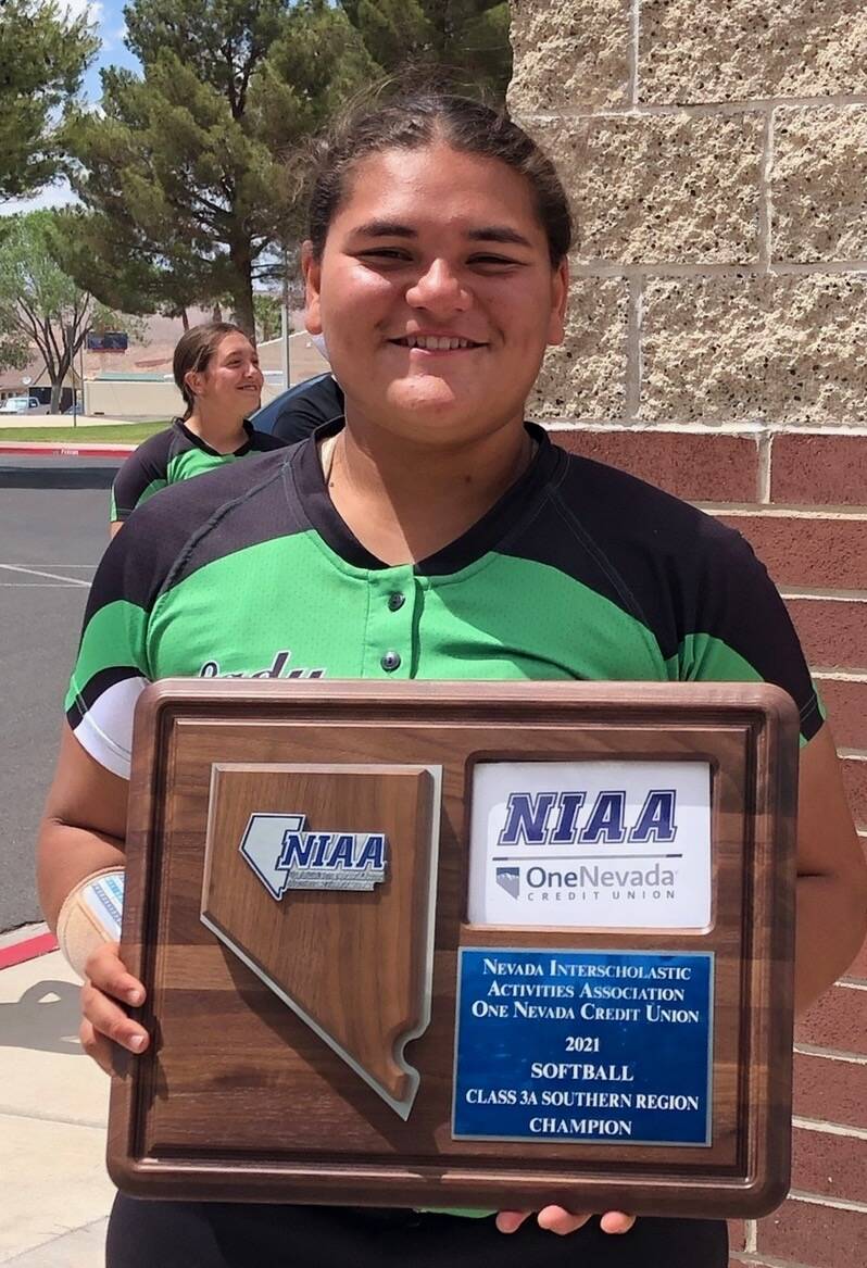 Female football player Ana Tausinga, a sophomore at Virgin Valley High, played in Thursday's Cl ...