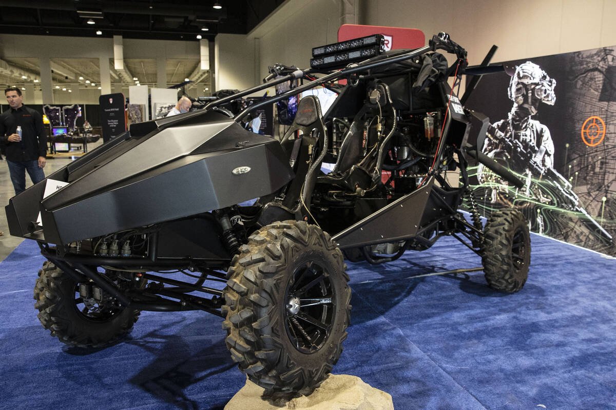 The Sky Runner, an FAA certified special light-sport aircraft, is displayed at Big Boys Toys, t ...