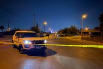 Detectives investigate a fatal shooting in the 400 block of Marcella Avenue on Friday, Nov. 19, ...