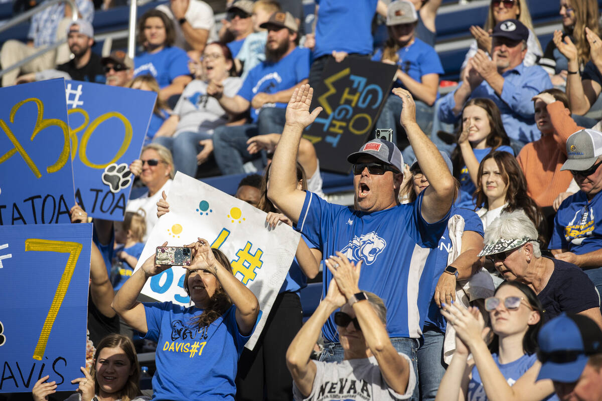 Pahranagat Valley fans in the second half during the 1A high school football championship game ...