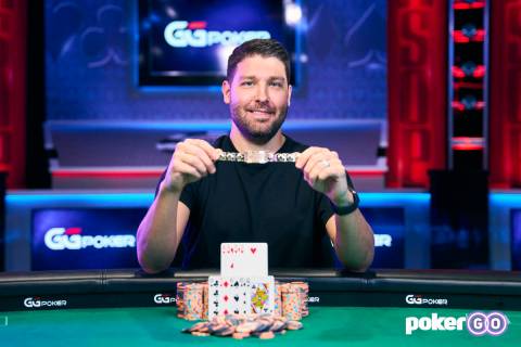 Jeremy Ausmus after winning the $50,000 buy-in Pot-limit Omaha High Roller event at the World S ...