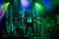 Jalles Franca as Michael Jackson performs Thriller along with dancers during the opening perfor ...