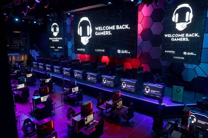 The main arena of HyperX Esports Arena at Luxor on the Strip in Las Vegas Thursday, June 25, 20 ...