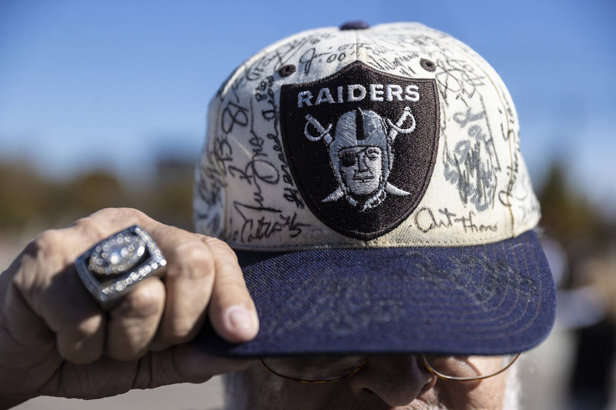 Raiders fan Dan Garcia before the start of an NFL football game against the Dallas Cowboys on T ...