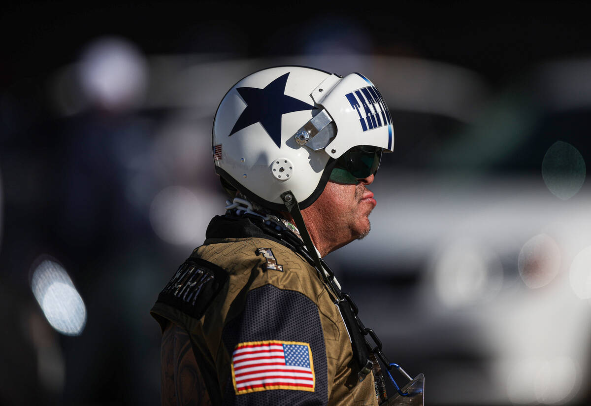 Cowboys fans before the start of an NFL football game against the Raiders on Thursday, Nov. 25, ...