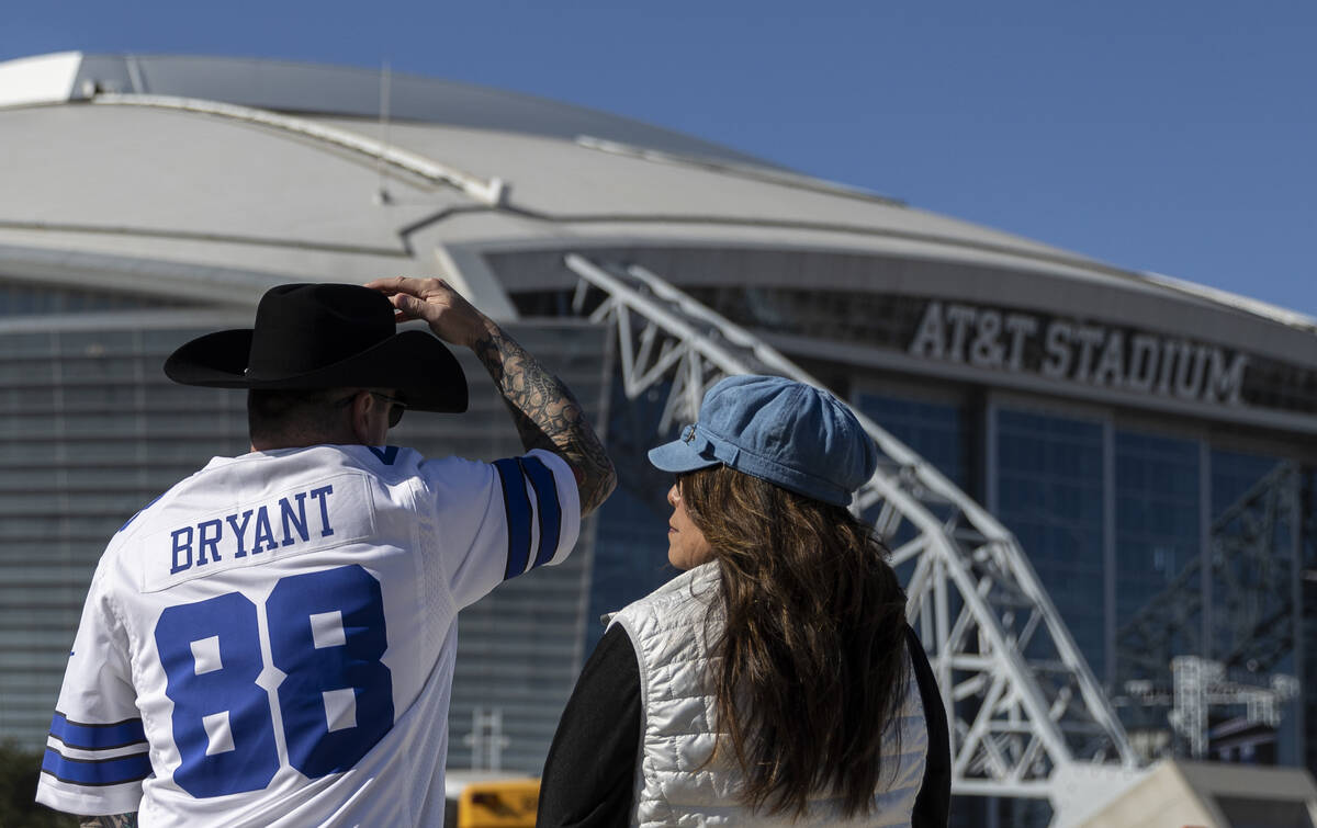 Cowboys fans before the start of an NFL football game against the Raiders on Thursday, Nov. 25, ...