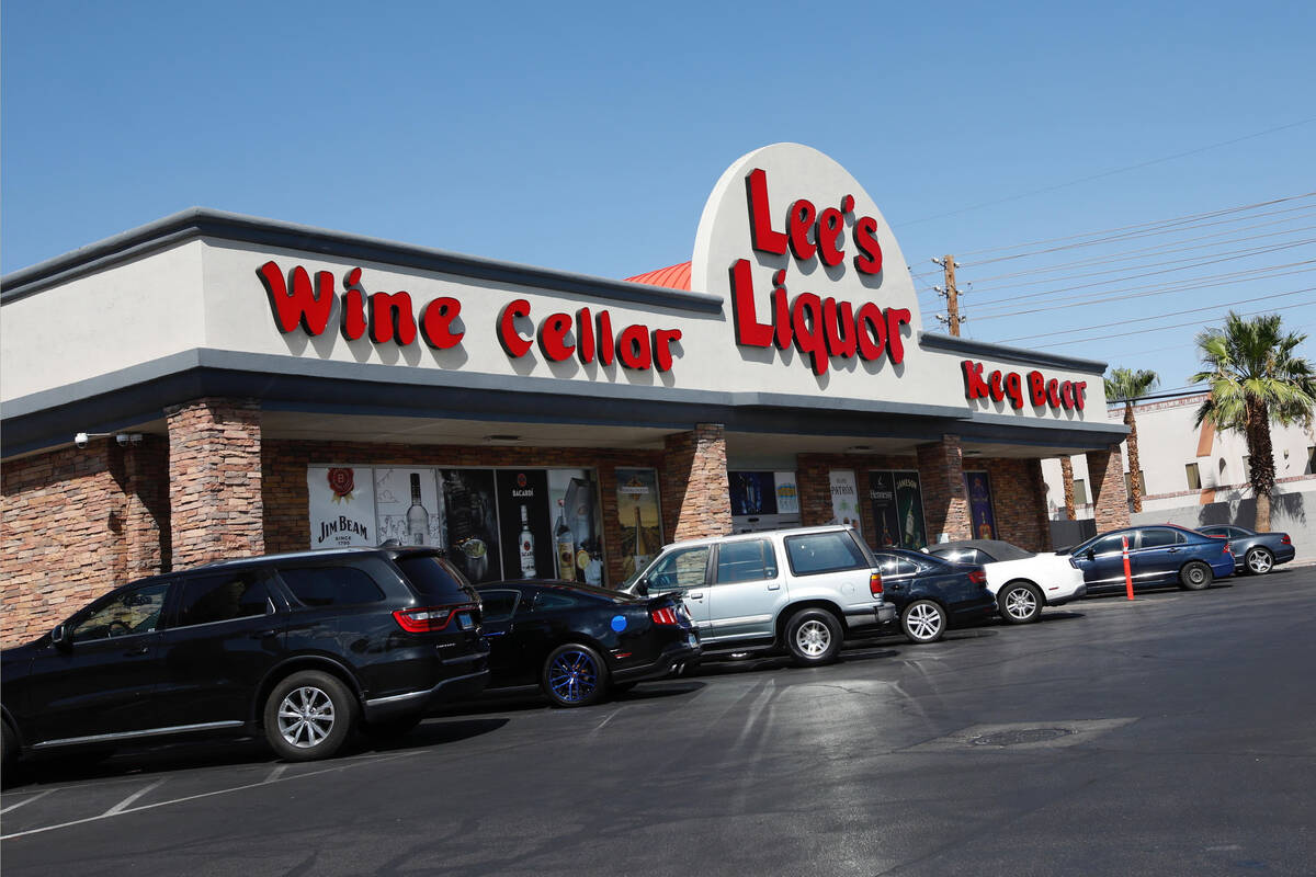 Lee's Discount Liquor is seen on Flamingo Road in Las Vegas, Saturday, Aug. 28, 2021. (Chitose ...