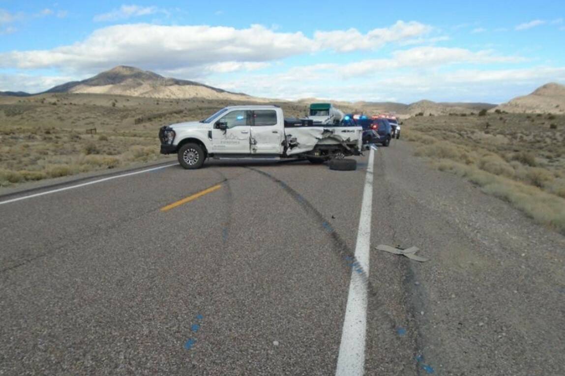 Scene of a fatal crash on U.S Highway 93 between West Wendover and Ely on Friday, Nov. 19, 2021 ...