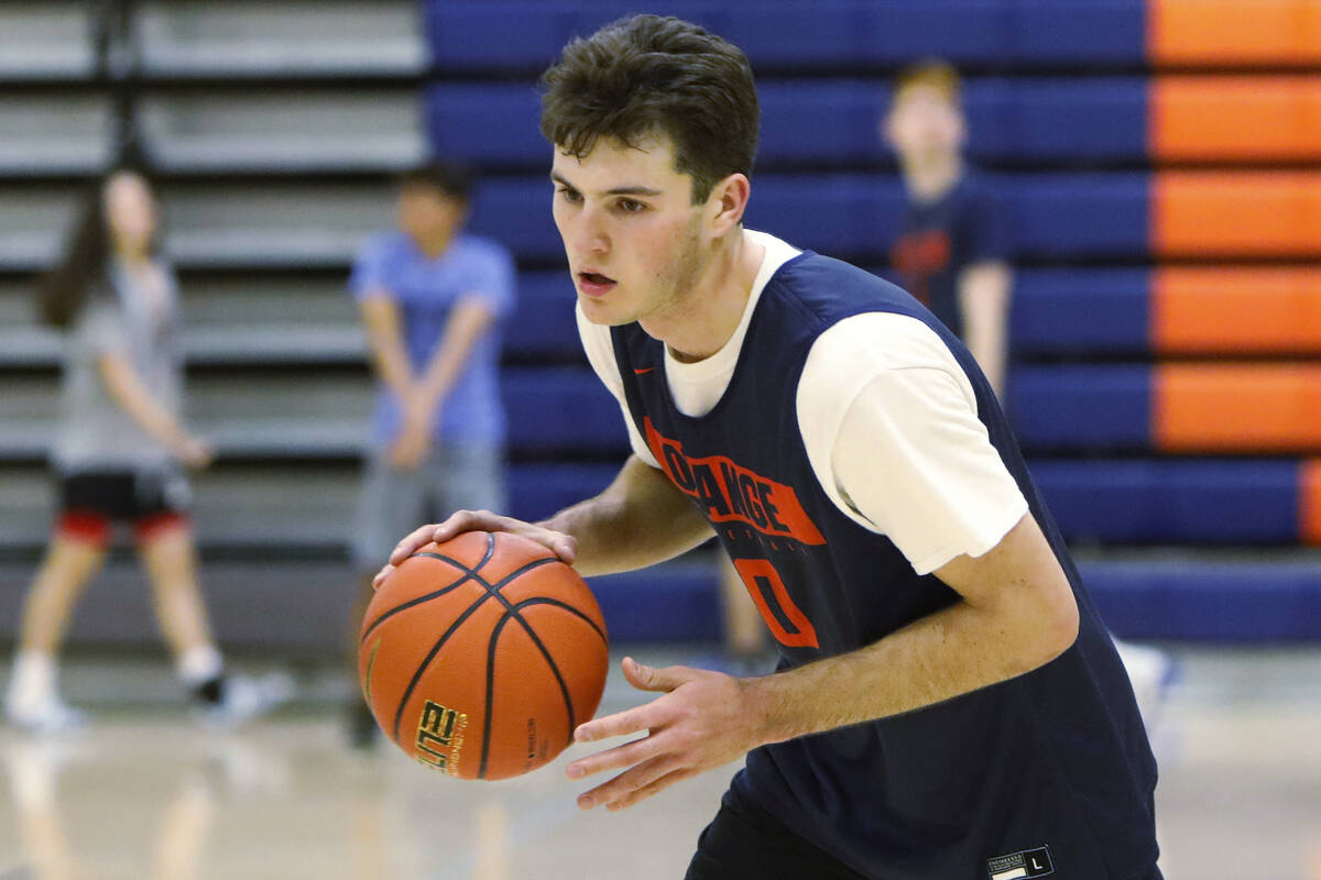 Ryan Abelman is seen during a basketball practice at Bishop Gorman High School, Friday, Nov. 26 ...