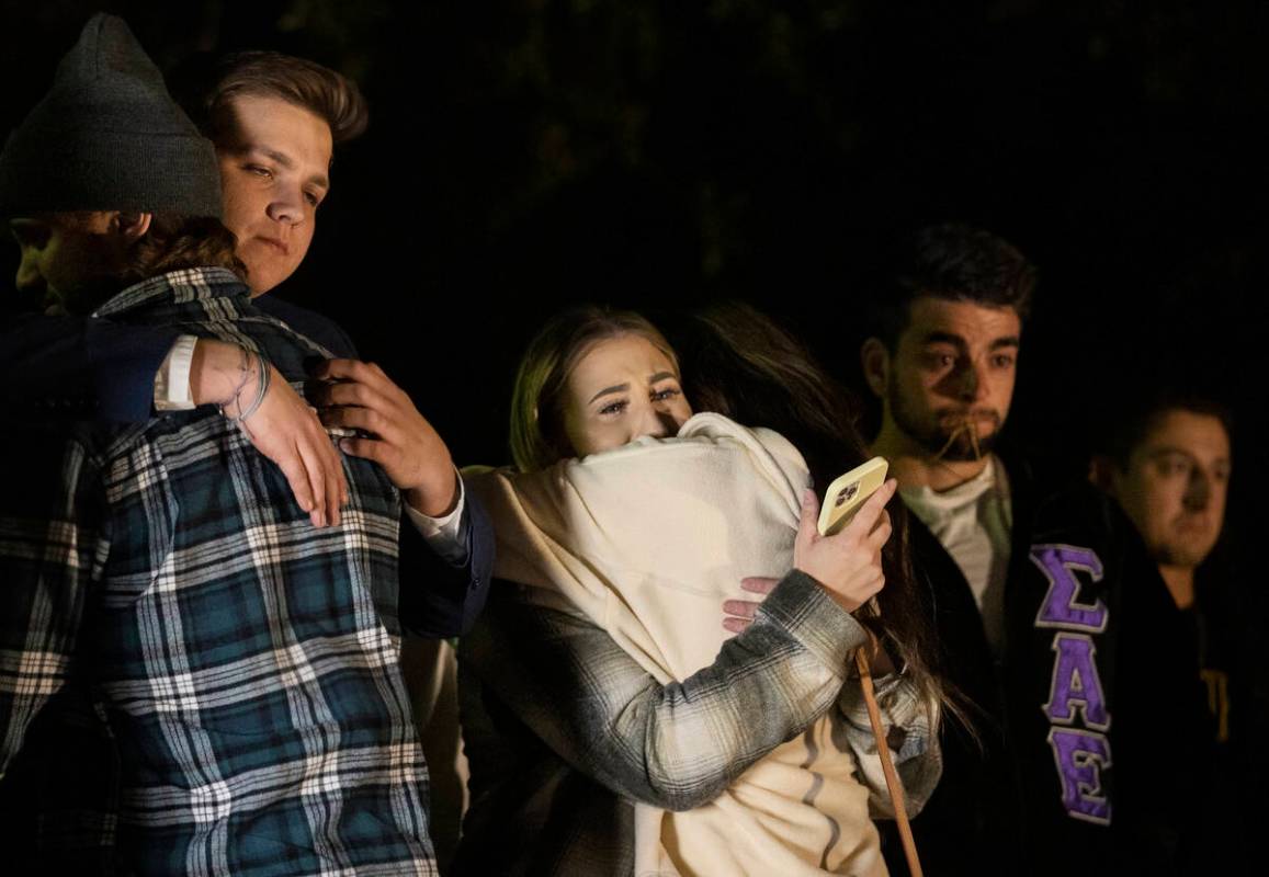 Friends and family mourn the loss of Nathan Valencia, a 20-year-old UNLV student and Bishop Gor ...