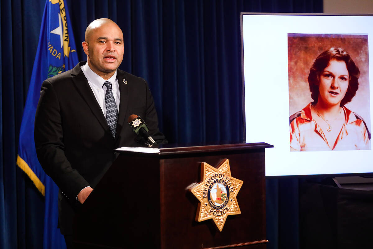 Metropolitan Police Department homicide Lt. Ray Spencer addresses the media about a cold case o ...