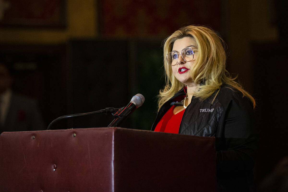 Las Vegas Councilwoman Michele Fiore announces her gubernatorial campaign at the Italian Americ ...