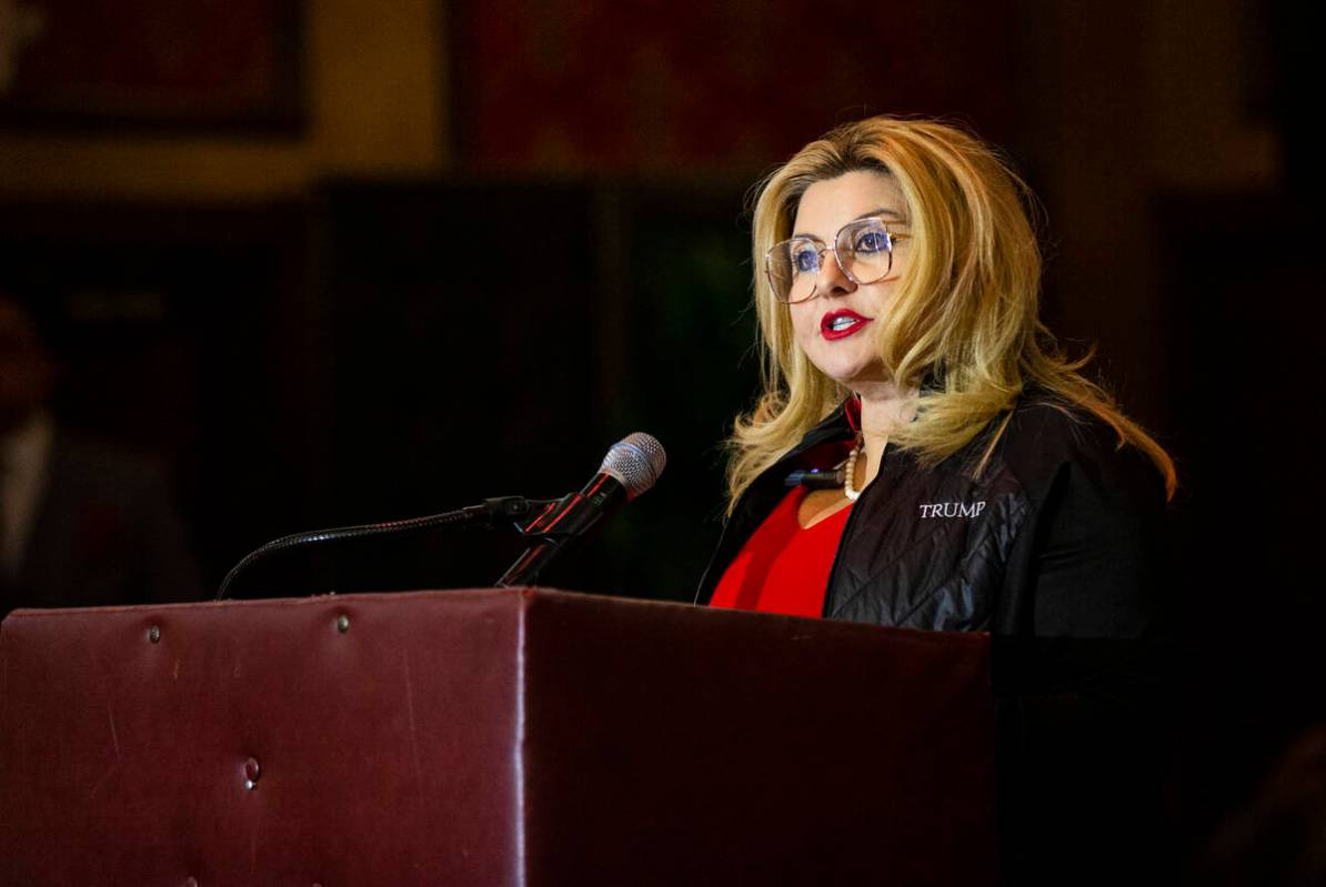 Las Vegas Councilwoman Michele Fiore announces her gubernatorial campaign at the Italian Americ ...