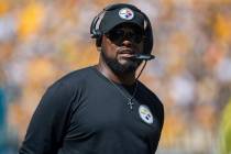 Pittsburgh Steelers head coach Mike Tomlin looks on during the second quarter of an NFL footbal ...