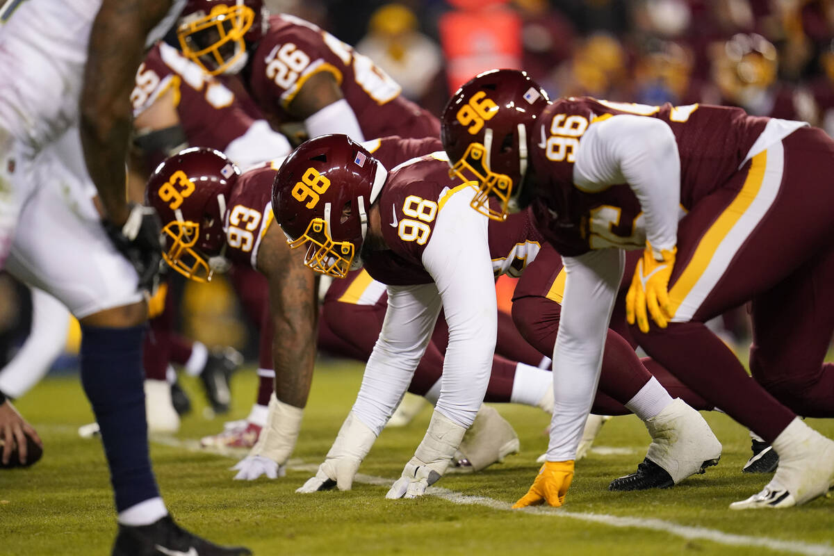 Washington Football Team defensive tackle Jonathan Allen (93), defensive tackle Matthew Ioannid ...