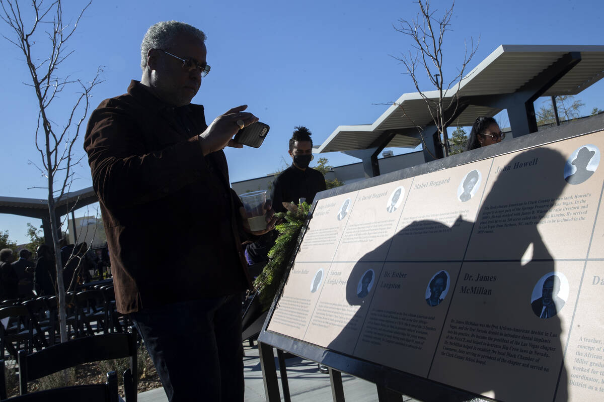 Charles Tureaud records a video of the Historic Westside trailblazers tribute at the new Histor ...