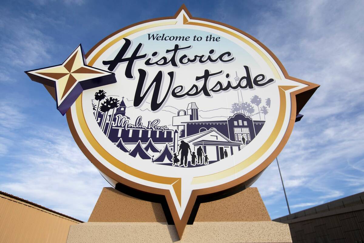 The new "Welcome to the Historic Westside" sign is present off of U.S. Highway 95 and Martin Lu ...