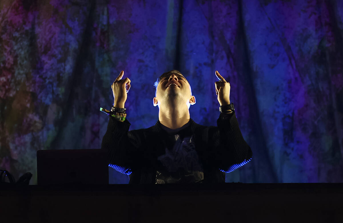 DJ 3Lau performs at the Kinetic Field stage during the final day of the Electric Daisy Carnival ...