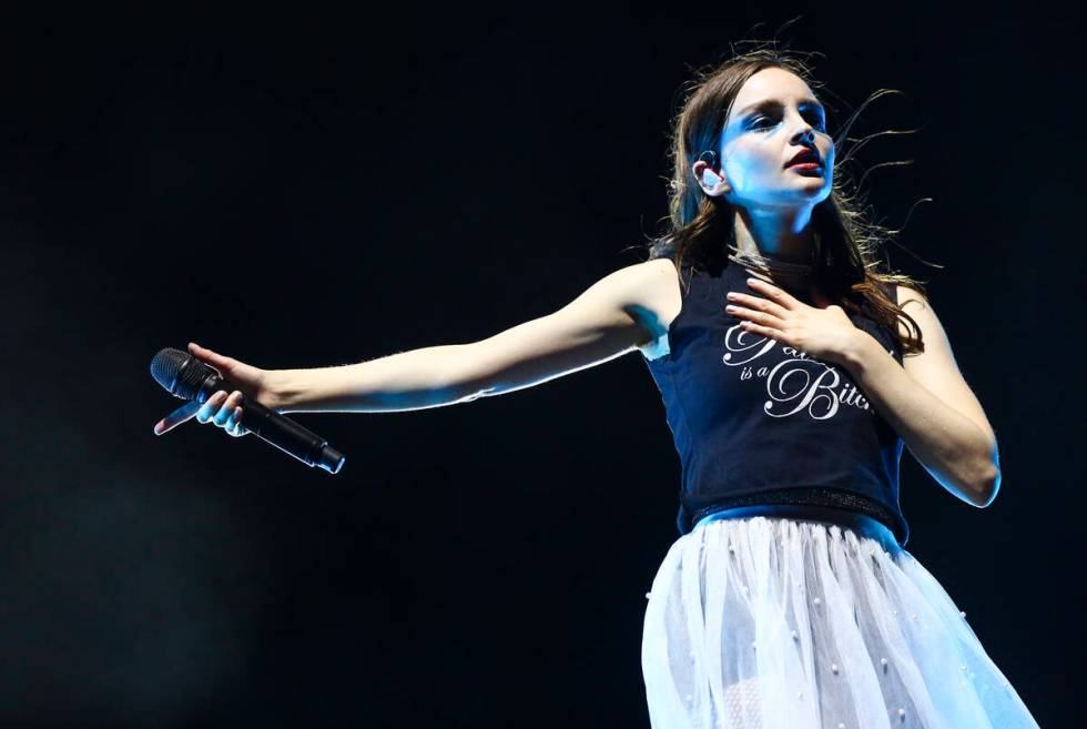Lauren Mayberry of Chvrches performs at the Downtown stage during the first day of the annual L ...