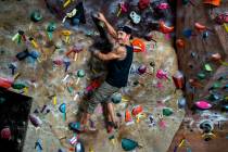 Local climber Ted Pappageorge, as seen on Tuesday, Nov. 30, 2021, at Nevada Climbing Center in ...