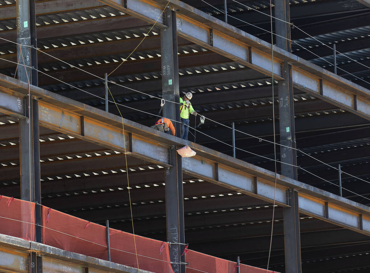 A new office building under construction next to Las Vegas Ballpark in Summerlin is seen, on Fr ...