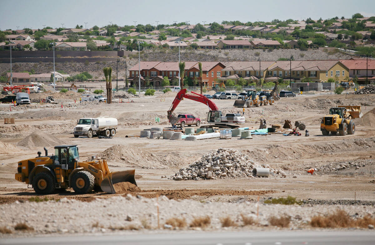 Construction takes place at the Inspirada master-planned community in 2014 in Henderson. (Las V ...