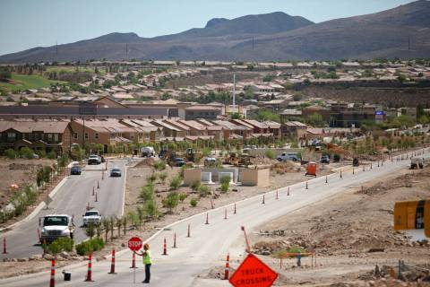 Construction takes place at the Inspirada master-planned community in 2014 in Henderson. (Las V ...