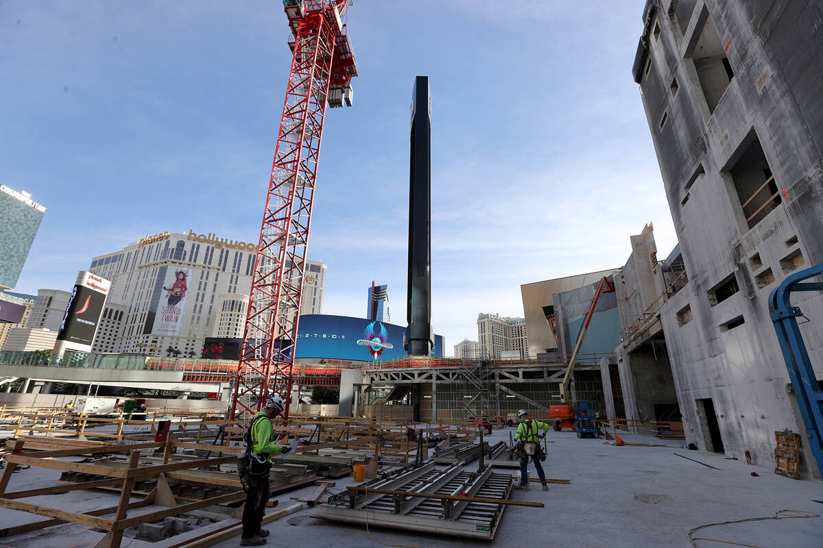 Construction continues on Project63, a four-story retail complex at CityCenter on the Strip in ...