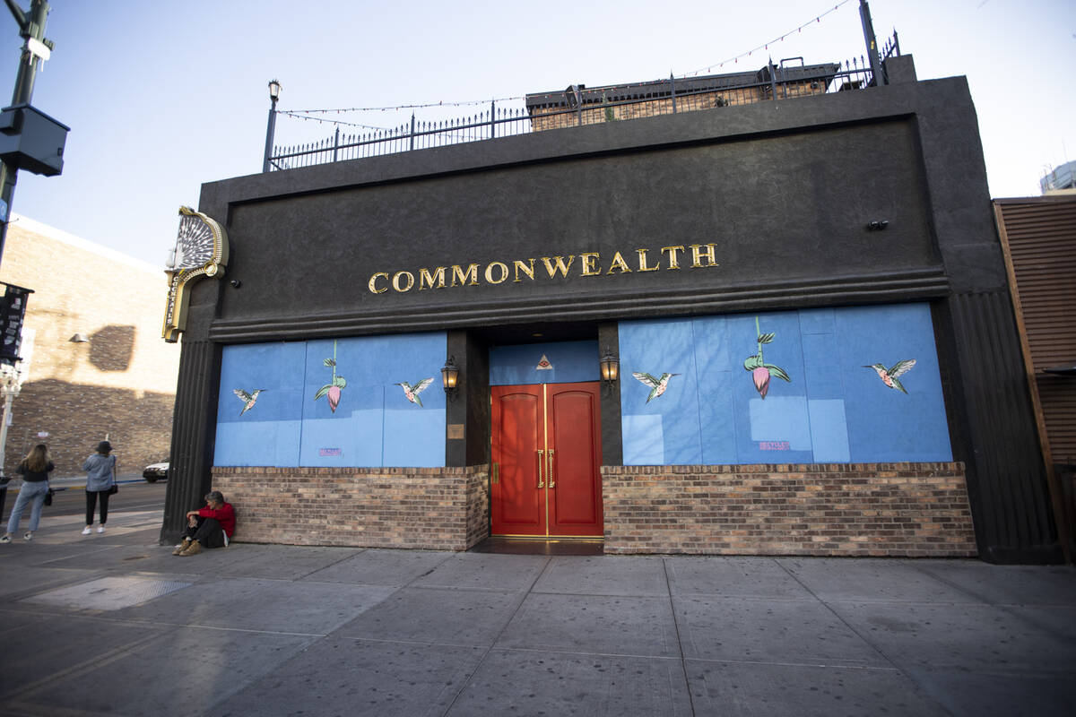 A property at 801 Fremont St., owned by late Tony Hsieh, in Las Vegas, on Friday, Feb. 19, 2021 ...