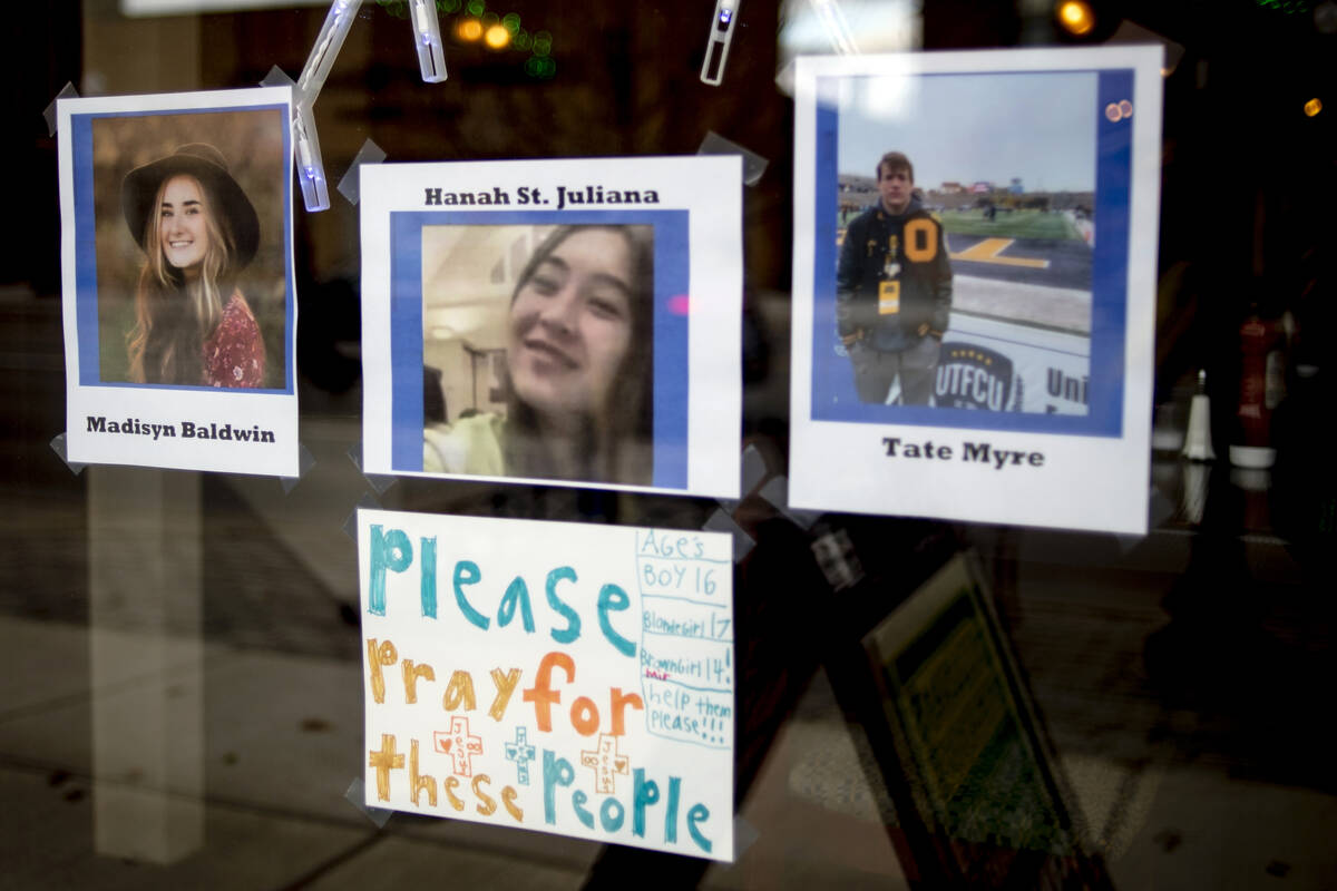 Photos of three of the four teens killed in the Oxford High School shooting are posted on the w ...
