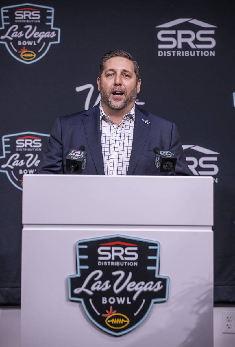 John Saccenti, the executive director of the 2021 SRS Distribution Las Vegas Bowl, announces th ...
