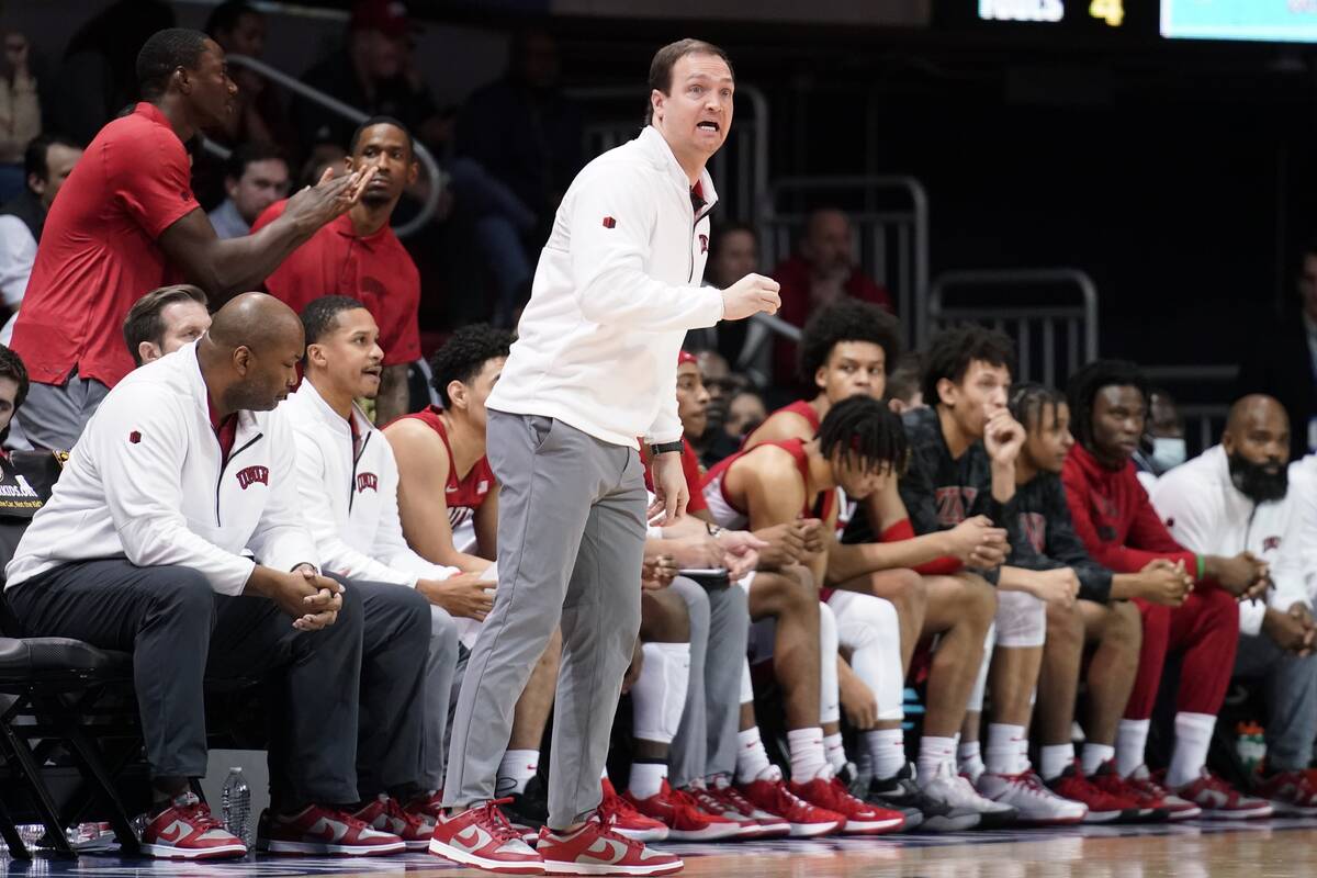 UNLV coach Kevin Kruger is shown against Southern Methodist in Dallas on Wednesday, Dec. 1, 202 ...