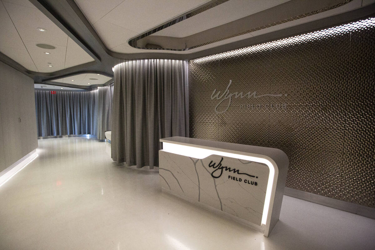 An entrance to the Wynn Field Club before the start of an NFL game between the Raiders and Wash ...