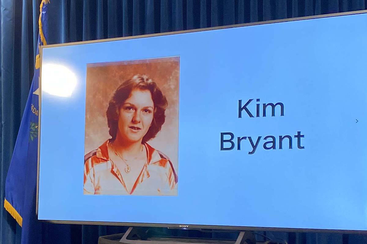 Las Vegas police give an update on the 1979 homicide of Kim Bryant on Nov. 29, 2021. (Glenn Pui ...