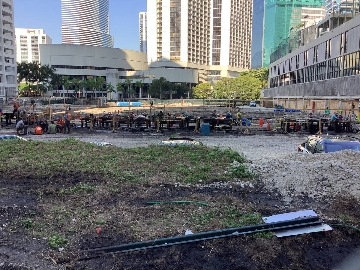 The project site of Baccarat Residences Miami, a planned 75-story condo tower in Miami by devel ...