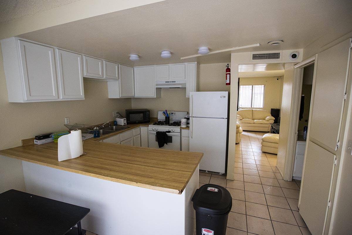A kitchen at a home that is part of the new transitional rehousing program by the Nevada Partne ...