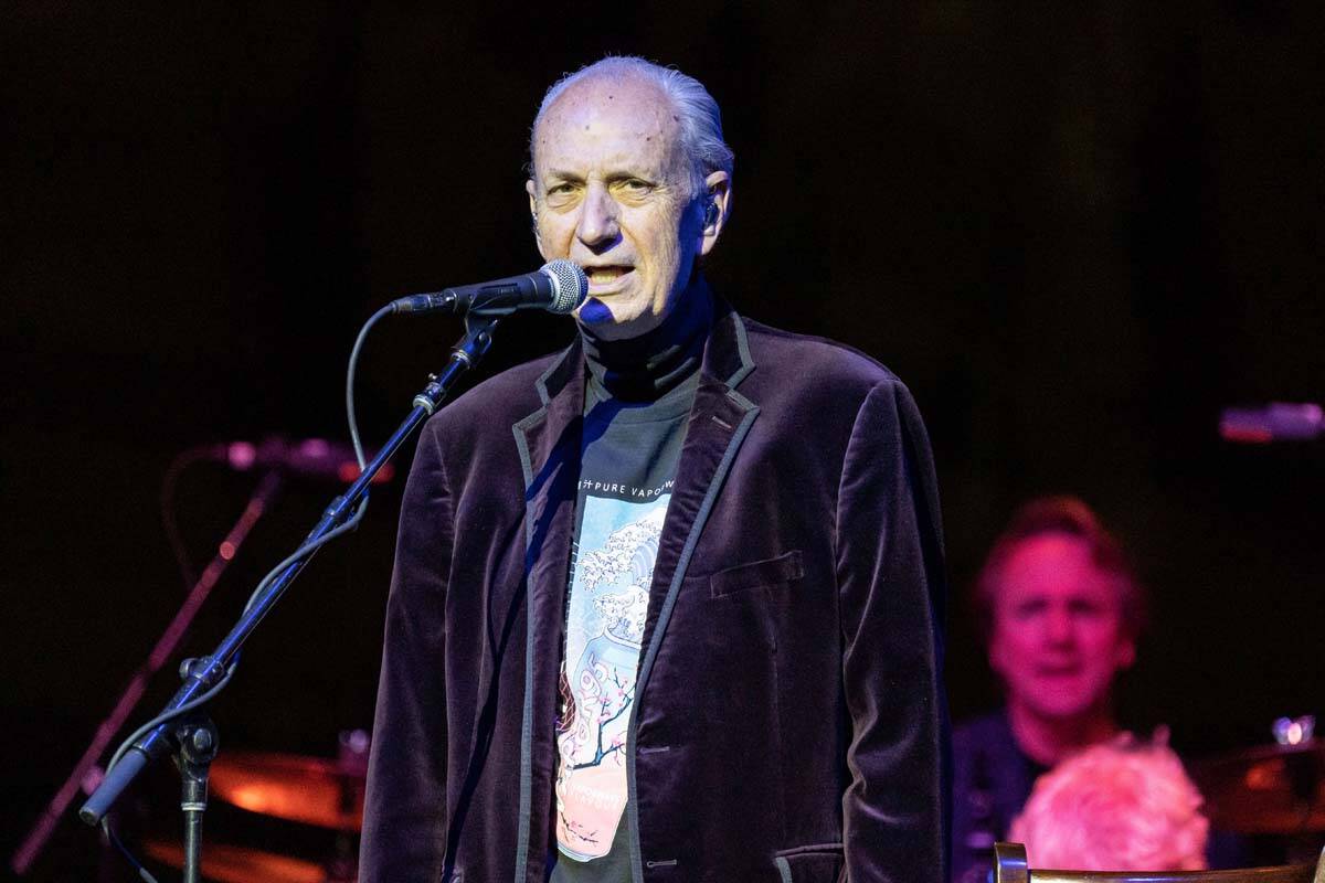 Mike Nesmith, of The Monkees, performs in Rosemont, Ill., on Nov. 5, 2021. Nesmith, the guitar- ...