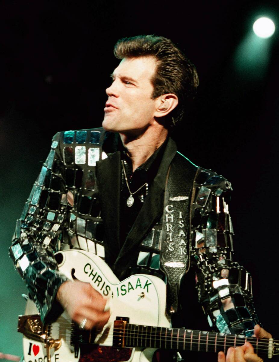 Chris Isaak croons onstage during the California Music Awards at the Bill Graham Civic Auditori ...