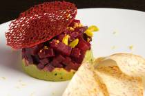 Beet tartare from Saffron. (Saffron, The Vegetarian Eatery)